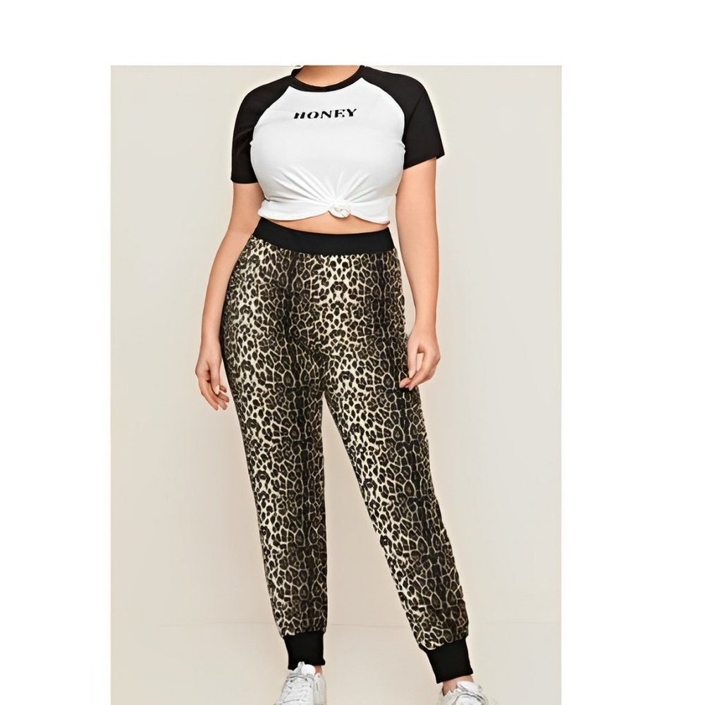 SHEIN Leopard Joggers, Size 3XL (18), NEWLY MARKED DOWN